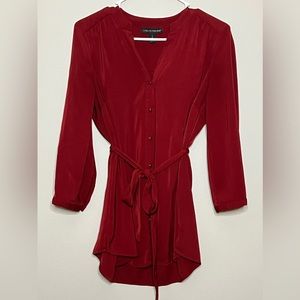 A Pea In The Pod Three-Quarter Length Sleeve Red Maternity Blouse